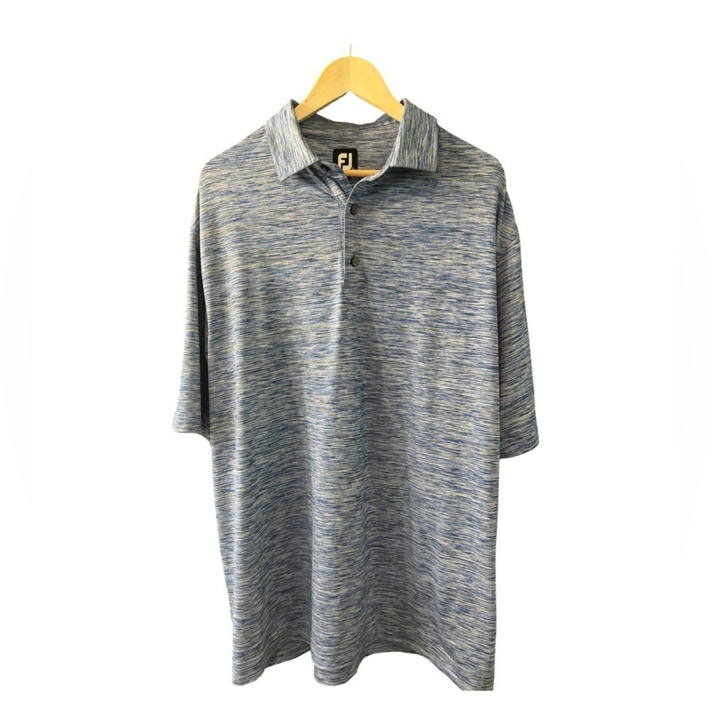 Foot Joy Men's Blue Striped Golf Polo Size XL